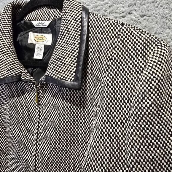 Talbots Jacket 14 Italian Wool Leather Tweed Office Siren Church Secretary - Picture 4 of 14